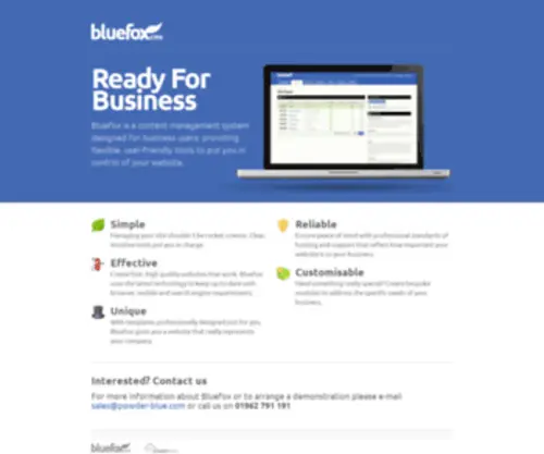 Bluefoxcms.co.uk(Ready For Business) Screenshot
