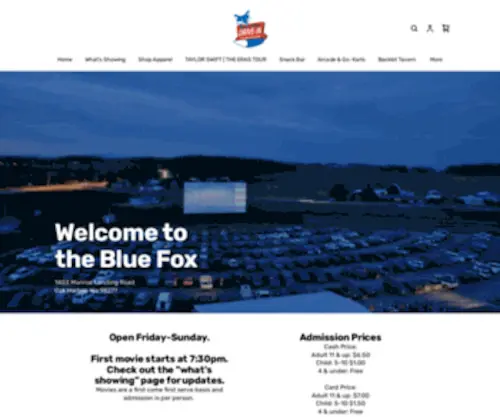 BluefoxDrivein.com(Blue fox drive) Screenshot