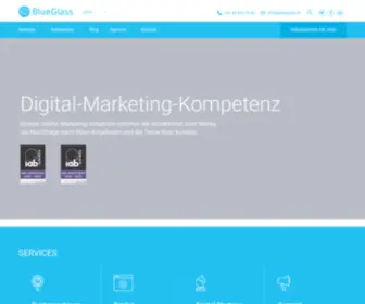 Blueglass.io(BlueGlass steht für Online Marketing Beratung) Screenshot