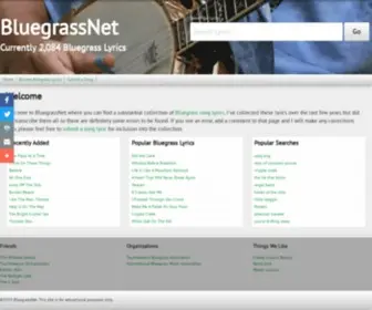 Bluegrassnet.com(Bluegrass Lyrics) Screenshot