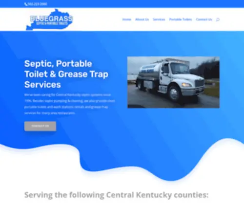 Bluegrassseptic.com(Bluegrass Septic Service & Portable Toilet Rental) Screenshot