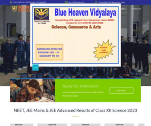 Blueheavenvidyalaya.org(Blue Heaven Vidyalaya Jaipur) Screenshot