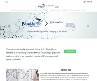 Blueheronbio.com(Blue Heron Biotech) Screenshot