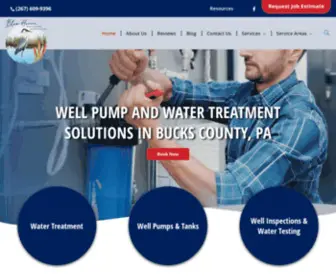 Blueheronwater.com(Bucks County Water Treatment) Screenshot