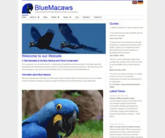 Bluemacaws.org(Blue Macaws) Screenshot