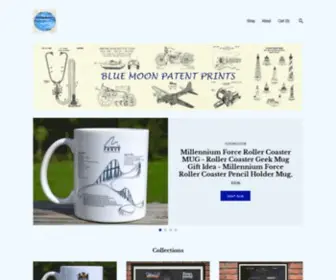 Bluemoonpatentprints.com(Patent prints drawings illustrations maps) Screenshot