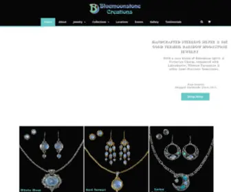 Bluemoonstone.net(Rainbow Moonstone Gemstone Jewelry in Sterling Silver & Gold Vermeil) Screenshot