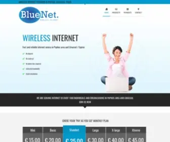 Bluenetcyprus.com(Wireless internet in Paphos) Screenshot