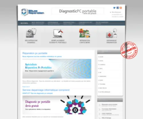 Bluereparation.com(Réparation pc portable) Screenshot