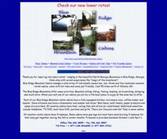 Blueridgemountaincabins.net(Blue Ridge Mountain Vacation Rental Cabins in the Blue Ridge Mountains of North Georgia) Screenshot