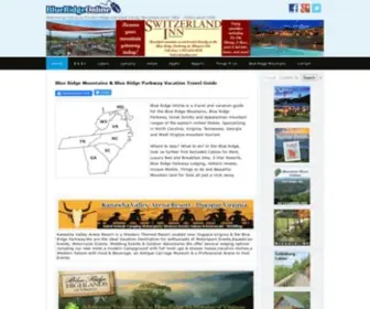 Blueridgeonline.com(Blue Ridge Mountains Lodging & Vacation Rentals Travel Guide) Screenshot