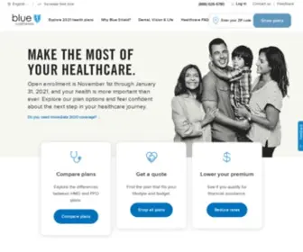 Blueshieldcaplans.com(Health Insurance for Individuals and Families) Screenshot