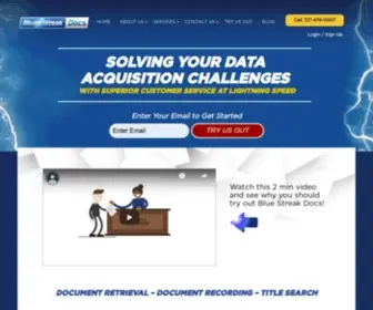 Bluestreakdocumentretrieval.com(Nationwide Document Retrieval) Screenshot