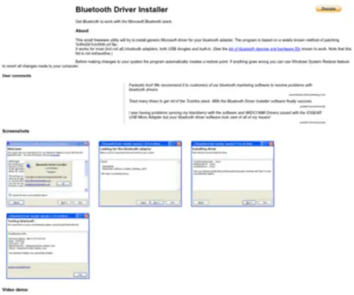 Bluetoothinstaller.com(Bluetooth Driver Installer) Screenshot