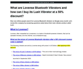 Bluetoothvibrators.com(Want to know what) Screenshot