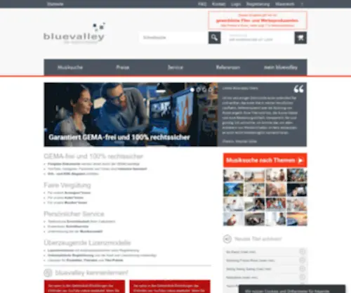 Bluevalley-Filmmusik.de(Gemafreie Musik) Screenshot