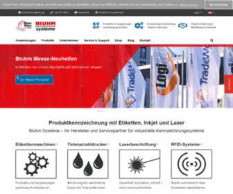 Bluhmsysteme.at(Produkte und Verpackungen effizient kennzeichnen) Screenshot