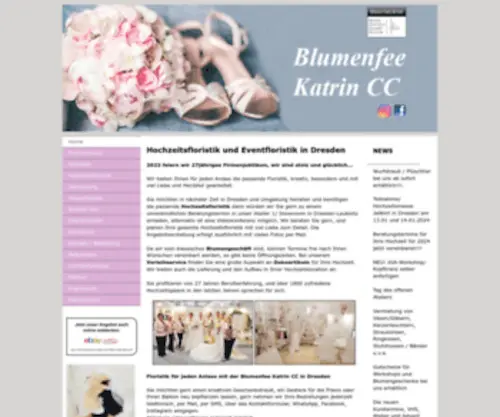 Blumenfee-Katrincc.de(Hochzeitsfloristik und Eventfloristik in Dresden) Screenshot