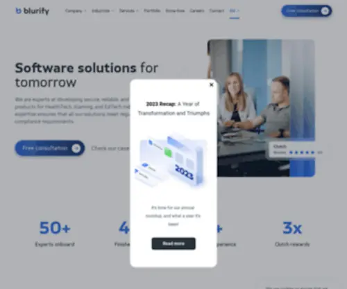 Blurify.com(Software development company that meets regulatory compliance) Screenshot