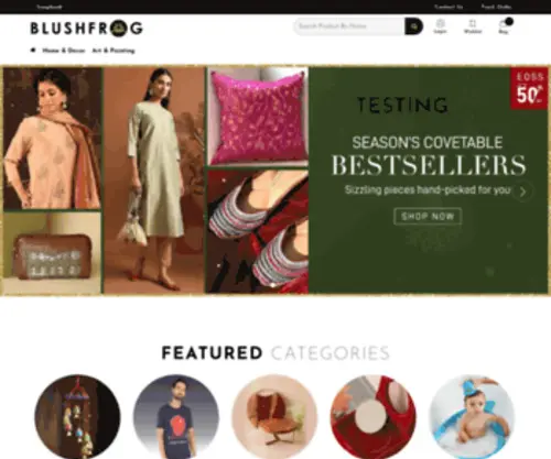 Blushfrog.com(Luxury crafted for sustainable world) Screenshot