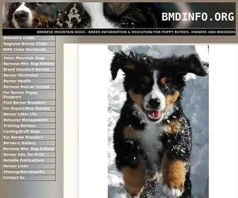 Bmdinfo.org(Bernese Mountain Dog breed health) Screenshot