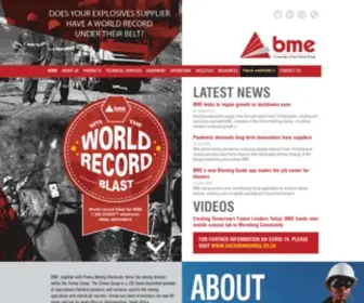 Bme.co.za(Bulk Mining Explosive & Blasting Technology Supplier) Screenshot