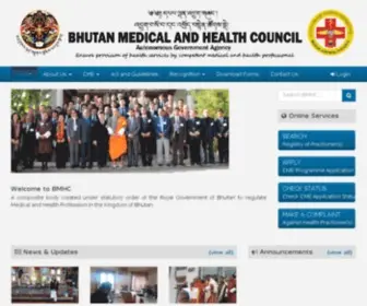 BMHC.gov.bt(Bhutan Medical and Health Council) Screenshot