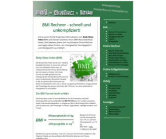 Bmi-Online.info(BMI Rechner) Screenshot