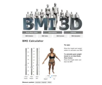 Bmi3D.com(Our Calculator with 3D Body View) Screenshot