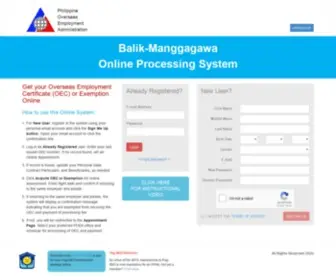 Bmonline.ph(Manggagawa Online Processing System) Screenshot