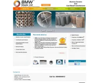 BMWsteels.com(Wear Resistant Lining and Lined Products from BMW Steels Ltd) Screenshot