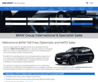 BMwtaxfree.co.uk(BMW Group Diplomatic) Screenshot