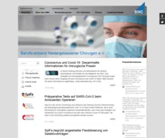 Bncev.de(Homepage des Berufsverbandes niedergelassener Chirurgen e.V) Screenshot