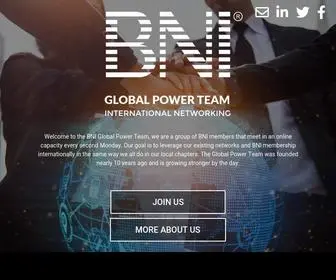 Bniglobalpowerteam.com(We are a group of BNI members that meet in an online capacity every second Monday. Our goal) Screenshot