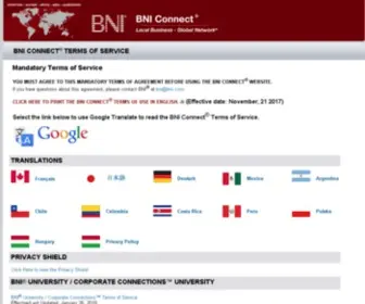 Bnitos.com(BNI Connect® Terms of Service) Screenshot