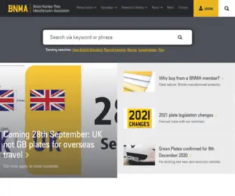 Bnma.org(Members of the British Number Plate Manufacturers Association (BNMA)) Screenshot