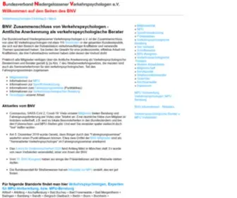 BNV.de(Bundesverband Niedergelassener Verkehrspsychologen) Screenshot