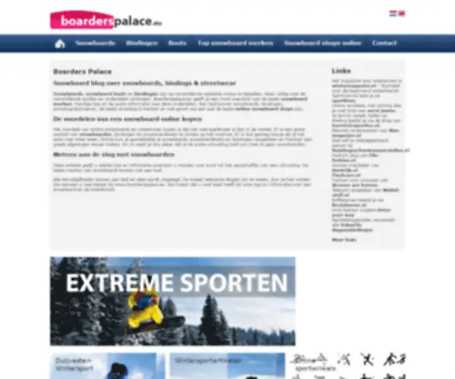 Boarderspalace.eu(Het Blog met informatie over snowboarden en uitrusting) Screenshot
