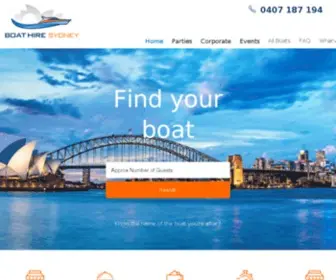 Boathiresydney.com.au(Boat Hire Sydney) Screenshot