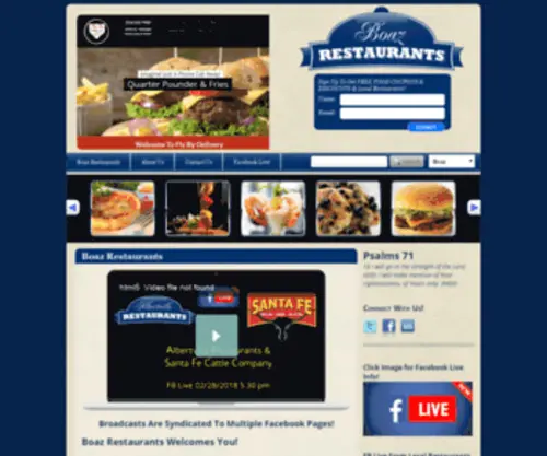Boazrestaurants.com(Boaz Restaurants) Screenshot