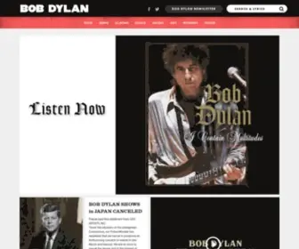 Bobdylan.com(The Official Bob Dylan Site) Screenshot