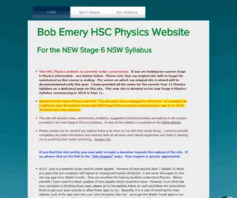 Bobemeryphysics.com(This HSC Physics website) Screenshot