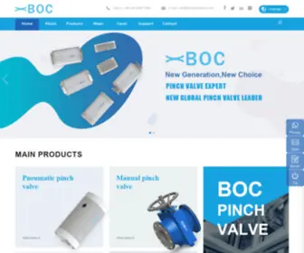 Boc-Pinchvalve.com(Pinch valve manufacturer BOC) Screenshot