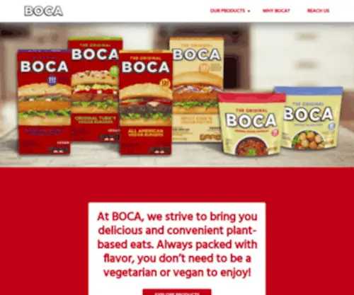 Bocafoods.com(BOCA) Screenshot