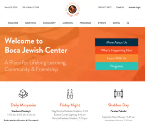 Bocajewishcenter.org(Boca Jewish Center) Screenshot