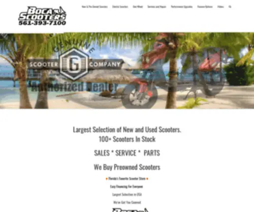 Bocascooters.com(Boca Scooters Full Service Motor Scooter Shop) Screenshot