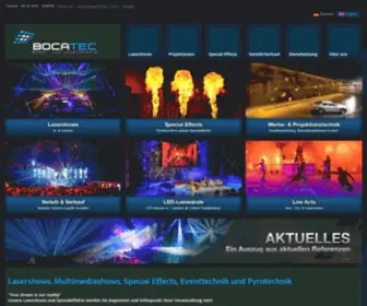 Bocatec.de(LASERSHOWS, SPECIAL EFFECTS & EVENTTECHNIK) Screenshot