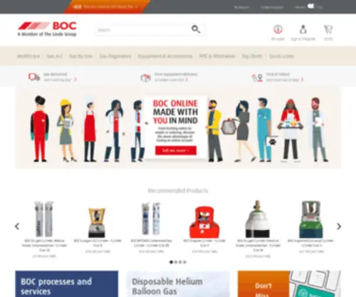 Boconlineshop.com(Official UK BOC Online Shop) Screenshot