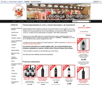 Bodegabernardino.es(Bodega Bernardino en Alicante) Screenshot