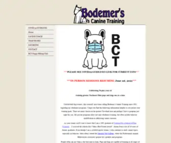 Bodemerscaninetraining.com(BCT) Screenshot